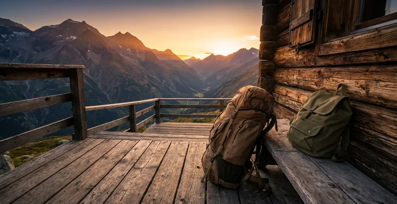Comparaison entre un gros sac de base et un petit sac d'attaque léger pour excursions journée
