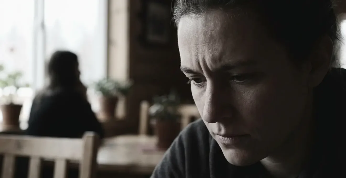 Portrait serré montrant une expression de doute et de questionnement